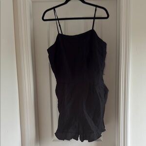 LOFT Black Zip-Up Romper